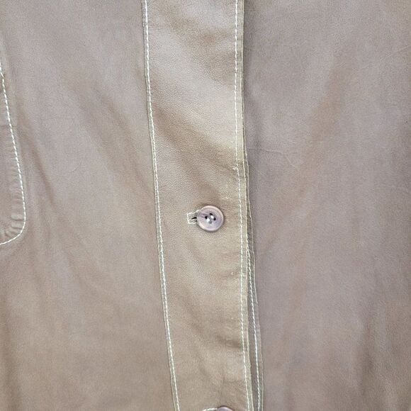 Mens Vintage 70's Jacket Leather Lightweight Reversible Western Rodeo Brown 3XT - Picture 12 of 17